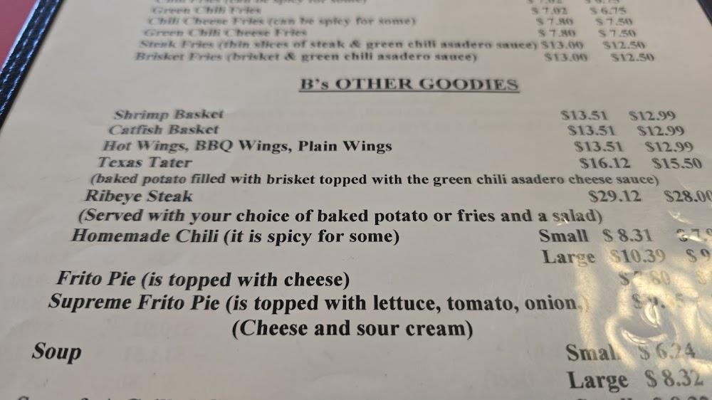 B's Family Dining Menu image 3