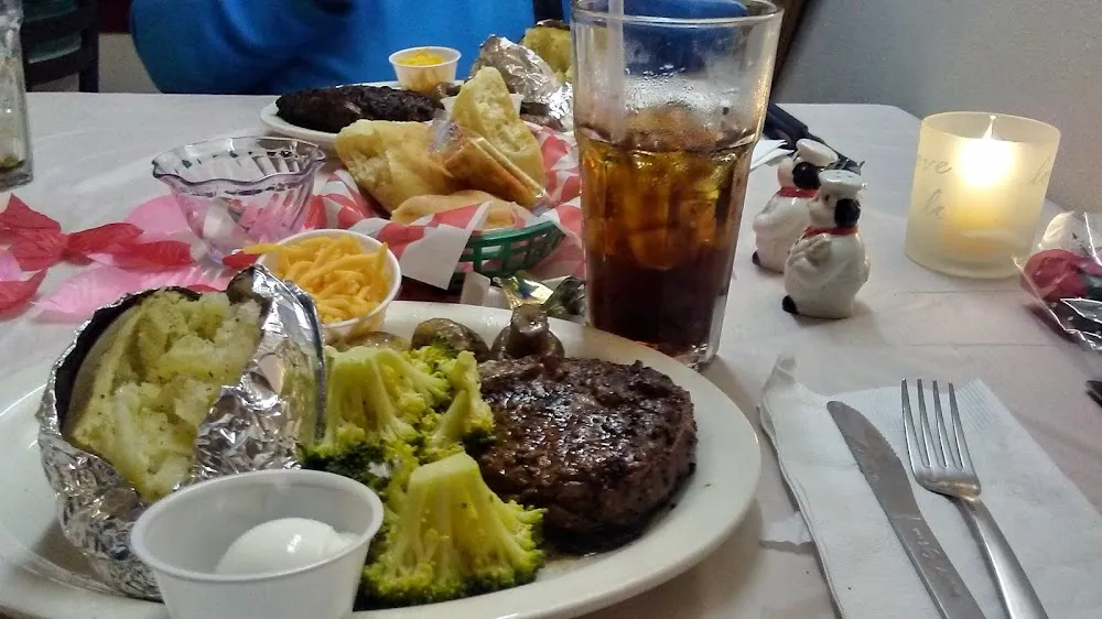 Steak Bake Potato and Broccoli for Valentine's